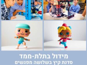 סדנת קיץ לילדים ונוער: מידול בתלת-ממד בתוכנת טינקרקאד בשלושה מפגשים.